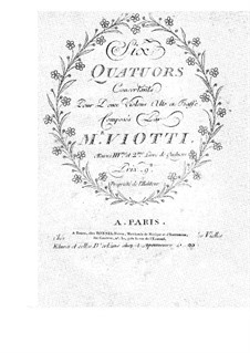 Six String Quartets, Op.3: quarteto de seis cordas by Giovanni Battista Viotti