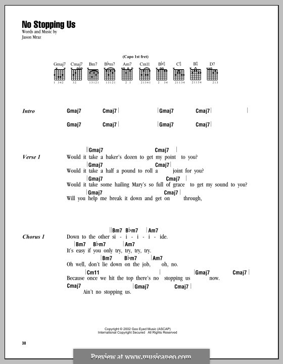No Stopping Us: Letras e Acordes by Jason Mraz