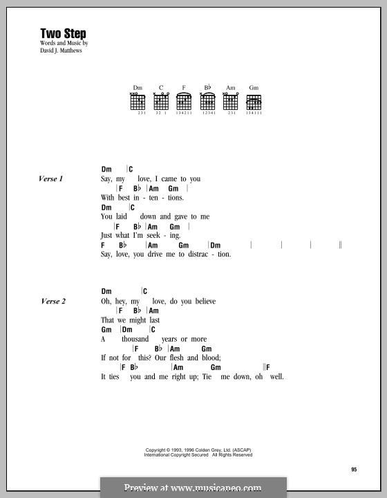 Two Step (Dave Matthews Band): Letras e Acordes by David J. Matthews