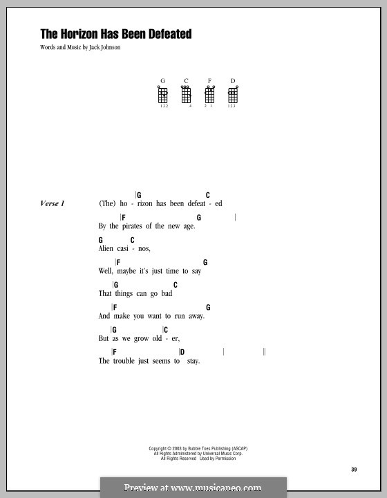 The Horizon Has Been Defeated: para ukulele by Jack Johnson