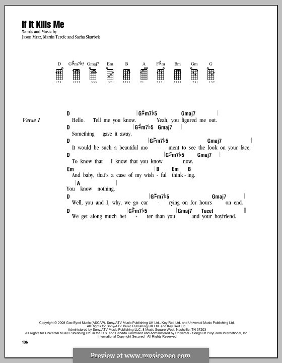 If It Kills Me: para ukulele by Martin Terefe, Sacha Skarbek