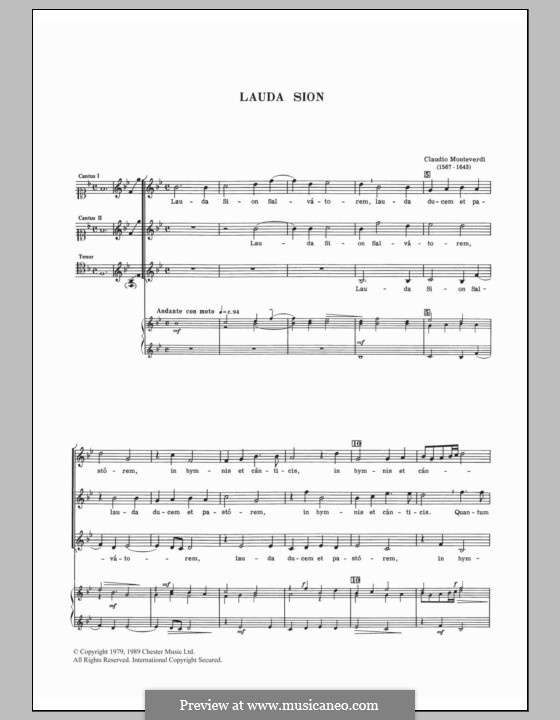Lauda Sion: para vozes by Claudio Monteverdi