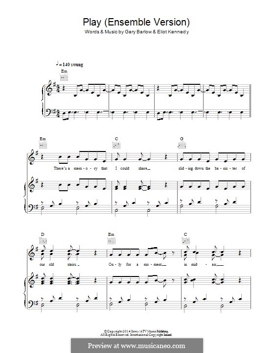 Play (from 'Finding Neverland'): Para vocais e piano (ou Guitarra) by Eliot Kennedy, Gary Barlow