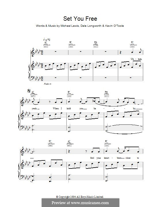 Set You Free (N-Trance): Para vocais e piano by Mike Lewis, Dale Longworth, Kevin O'Toole