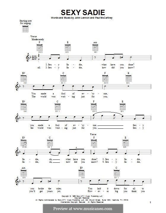 Sexy Sadie (The Beatles): Para Guitarra by John Lennon, Paul McCartney