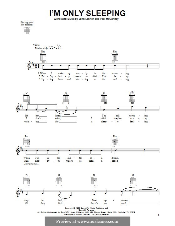 I'm Only Sleeping (The Beatles): Para guitarra com guia by John Lennon, Paul McCartney