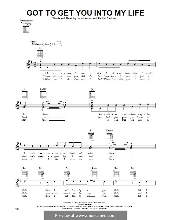 Got To Get You Into My Life (The Beatles): Para Guitarra by John Lennon, Paul McCartney