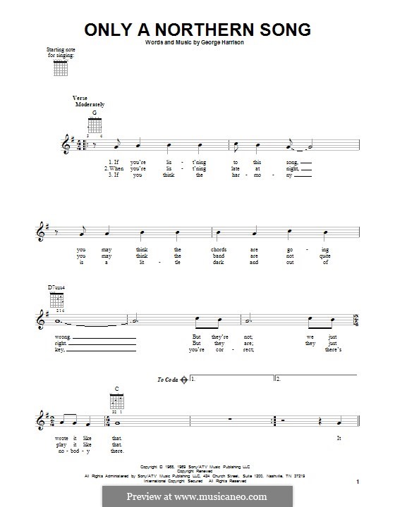 Only a Northern Song (The Beatles): Para guitarra com guia by George Harrison