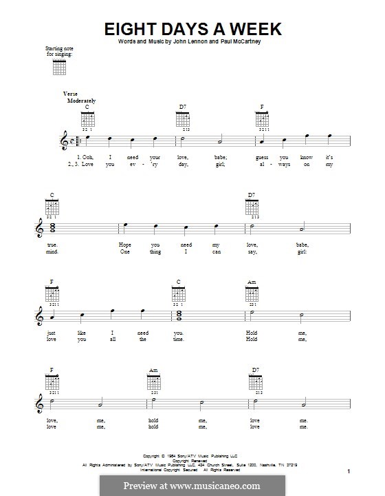 Eight Days a Week (The Beatles): Para guitarra com guia by John Lennon, Paul McCartney