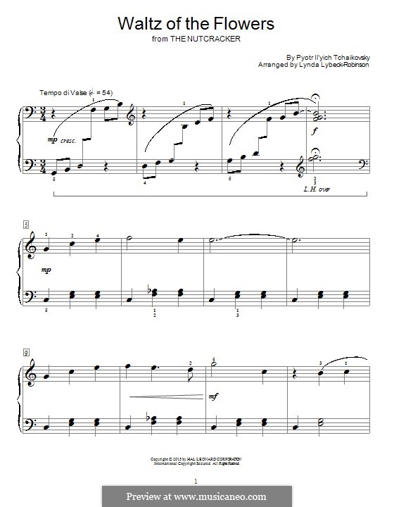No.8 Waltz of the Flowers: Para Piano by Pyotr Tchaikovsky