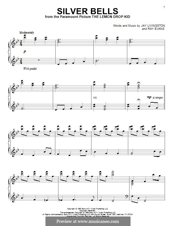 Piano version: para um único musico (Editado por H. Bulow) by Jay Livingston, Raymond Evans