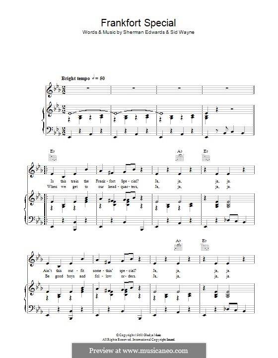 Frankfort Special: Para vocais e piano (ou Guitarra) by Sherman Edwards, Sid Wayne