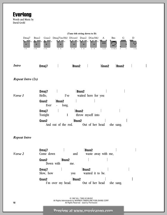 Everlong (Foo Fighters): Letras e Acordes by David Grohl