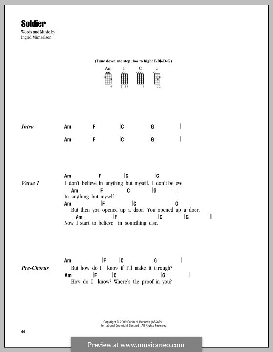 Soldier: para ukulele by Ingrid Michaelson