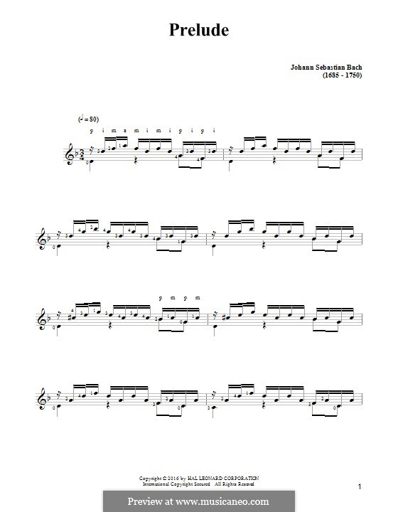 Prelude in C Minor, BWV 999: Para guitarra com guia by Johann Sebastian Bach