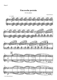 Una noche porteña: For two piano four hands by Karolis Biveinis