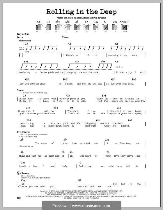 Instrumental version: Para guitarra com guia by Adele, Paul Epworth