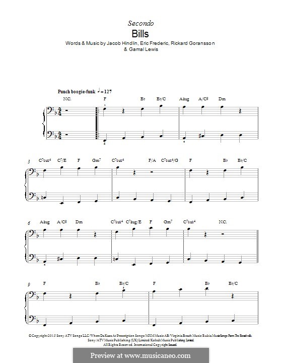 Bills: Para Piano by Jacob Kasher Hindlin, Eric Frederic, Rickard Goransson, Gamal Lewis