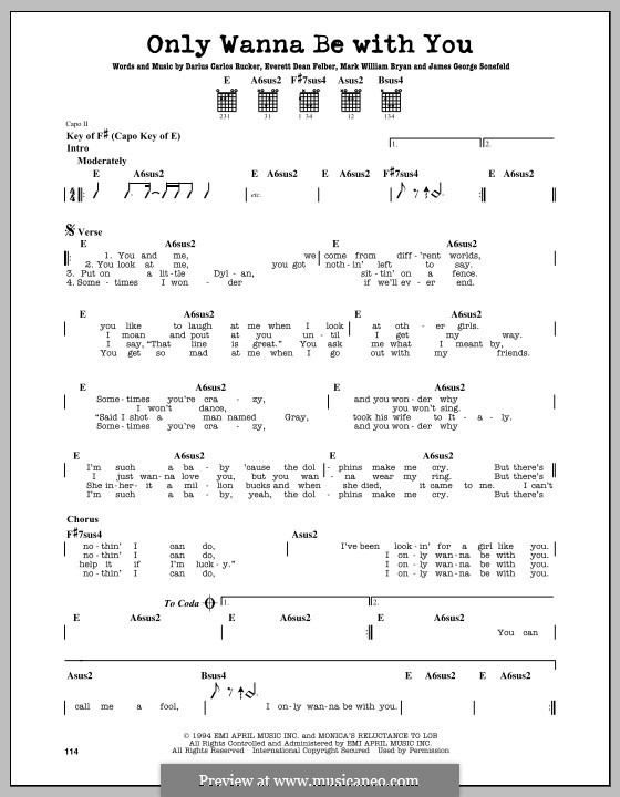 Only Wanna Be with You (Hootie & The Blowfish): Para guitarra com guia by Darius Carlos Rucker, Everett Dean Felber, James George Sonefeld, Mark William Bryan