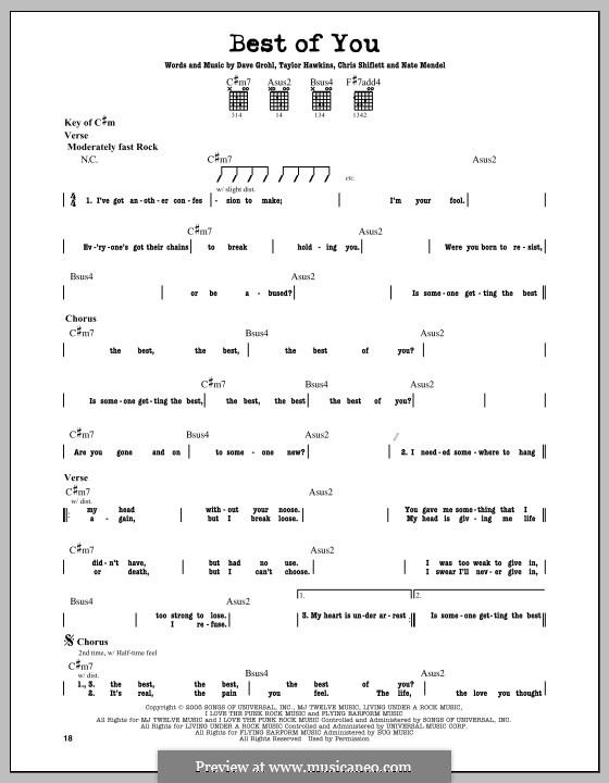 The Best of You (Foo Fighters): Para guitarra com guia by Christopher Shiflett, David Grohl, Nate Mendel, Taylor Hawkins