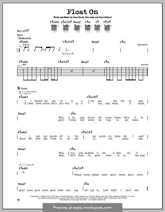 Float on (Modest Mouse): Para guitarra com guia by Dann Gallucci, Eric Judy, Isaac Brock