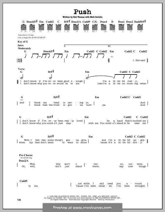 Push (Matchbox Twenty): Para guitarra com guia by Matt Serletic, Rob Thomas