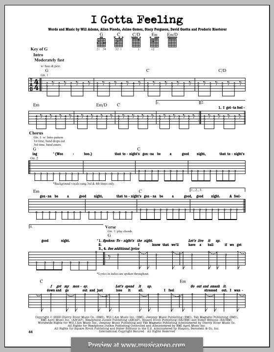 I Gotta Feeling (The Black Eyed Peas) por apl.de.ap, D. Guetta, F