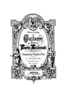 Two Pieces for Piano , Op.45: No.2 Guitarre (On the Guitar), for cello and piano by Moritz Moszkowski