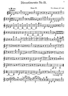 Divertissement No.15 in B Flat Major 'Lodron', K.287: trompa parte II by Wolfgang Amadeus Mozart