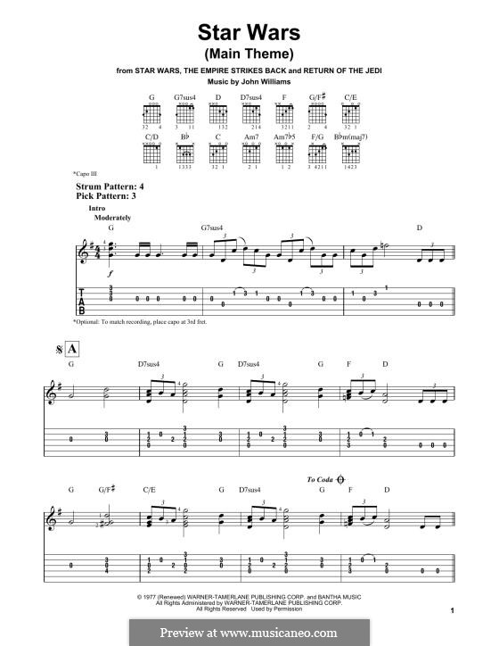 Star Wars (Main Theme): Para Guitarra by John Williams
