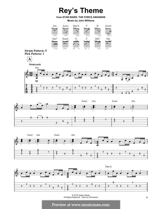 Rey's Theme (from Star Wars: The Force Awakens): Para Guitarra by John Williams
