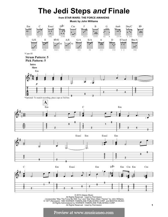 The Jedi Steps and Finale (from Star Wars: The Force Awakens): Para Guitarra by John Williams