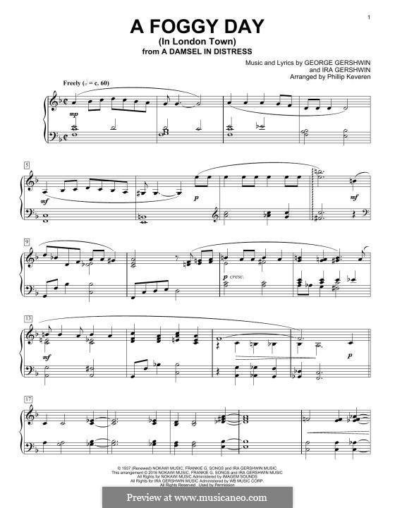 A Foggy Day (In London Town): Para Piano by George Gershwin