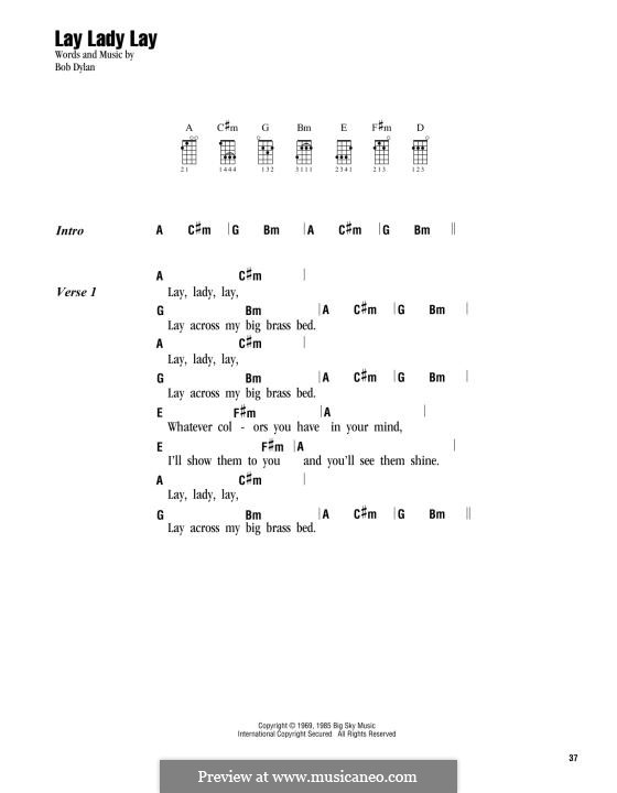 Lay Lady Lay: para ukulele by Bob Dylan