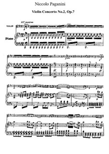 Concerto for Violin and Orchestra No.2 in B Minor, Op.7: versão para violino e piano by Niccolò Paganini