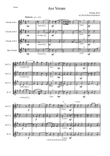 Ave Verum: For three clarinets and bass clarinet by William Byrd
