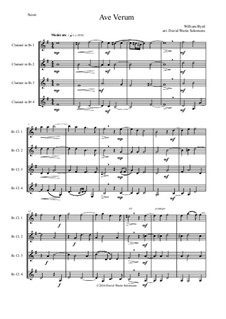 Ave Verum: For four clarinets by William Byrd