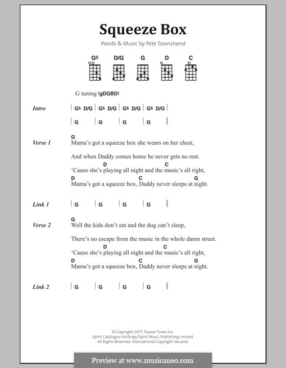 Squeeze Box (The Who): Letras e Acordes by Peter Townshend