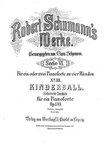 Children's Ball, Op.130: partes by Robert Schumann
