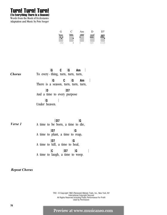 Turn! Turn! Turn! (To Everything There Is a Season): para ukulele by Pete Seeger