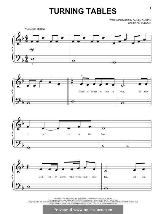 Turning Tables: Para Piano by Adele, Ryan B Tedder