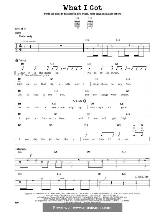 What I Got (Sublime): Para Guitarra by Brad Nowell, Eric Wilson, Floyd Gaugh, Lindon Roberts