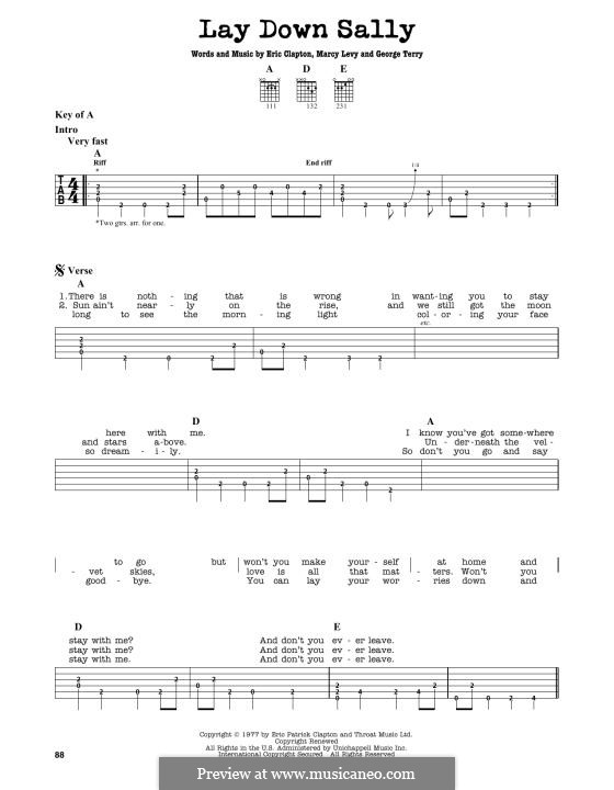 Lay Down Sally: Para Guitarra by George Terry, Marcy Levy