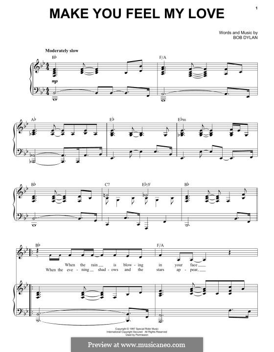 Make You Feel My Love: Para vocais e piano by Bob Dylan