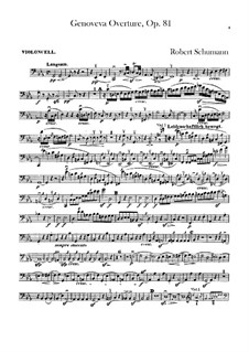 Genoveva, Op.81: abertura - violoncelo parte by Robert Schumann