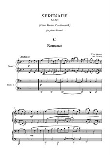 Romance: para piano de quadro mãos by Wolfgang Amadeus Mozart