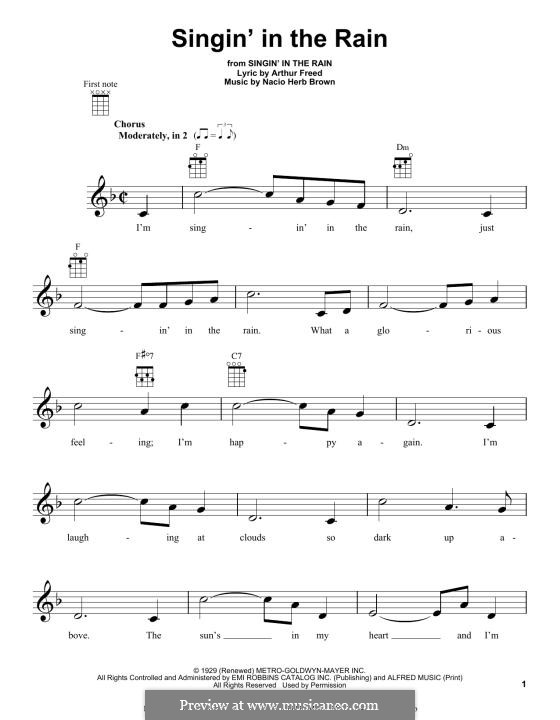 Singin' in the Rain (Gene Kelly): para ukulele by Nacio Herb Brown