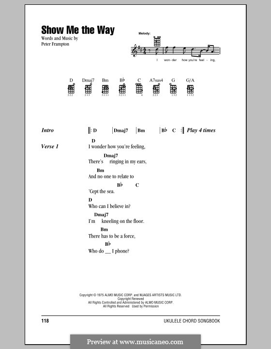 Show Me the Way: para ukulele by Peter Frampton