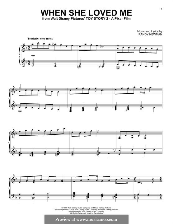 When She Loved Me (from Toy Story 2): For piano (jazz version) by Randy Newman