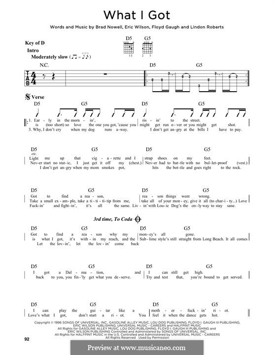 What I Got (Sublime): Para Guitarra by Brad Nowell, Eric Wilson, Floyd Gaugh, Lindon Roberts